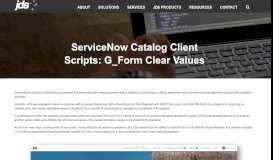 
							         ServiceNow Catalog Client Scripts: G_Form Clear Values | JDS Australia								  
							    