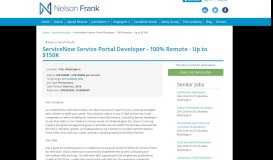 
							         ServiceNow Service Portal Developer - 100% Remote - Up to $150K								  
							    