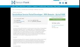 
							         ServiceNow Service Portal Developer - 90% Remote - Up to $160K								  
							    