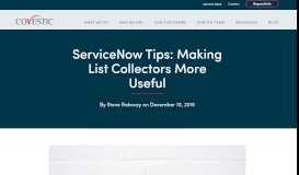 
							         ServiceNow Tips: Making List Collectors More Useful - Covestic								  
							    