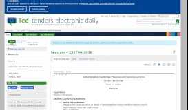 
							         Services - 291790-2018 - TED Tenders Electronic Daily								  
							    
