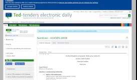 
							         Services - 416505-2018 - TED Tenders Electronic Daily								  
							    