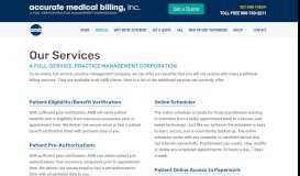 
							         Services | Accurate Medical Billing								  
							    