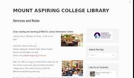 
							         Services and Rules – Mount Aspiring College Library								  
							    