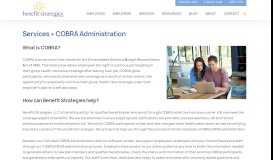 
							         Services » COBRA Administration - Benefit Strategies								  
							    