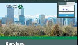 
							         Services | Credit Union of Denver Checking and Savings								  
							    