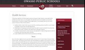 
							         Services – Health Services – Owasso Public Schools								  
							    