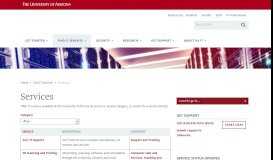 
							         Services | Information Technology | University of Arizona								  
							    