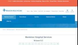 
							         Services | Manistee Hospital | Manistee, Michigan								  
							    