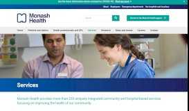 
							         Services - Monash Health								  
							    