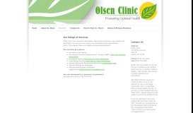 
							         Services - Olsen Clinic								  
							    