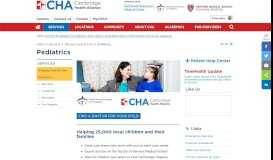 
							         Services | Pediatrics - Cambridge Health Alliance								  
							    