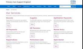 
							         Services - Primary Care Services England - PCSE - NHS England								  
							    