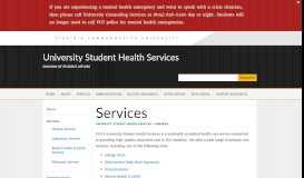 
							         Services | University Student Health Services								  
							    