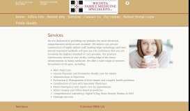 
							         Services | Wichita Family Medicine Specialists | Wichita Kansas								  
							    