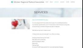 
							         Services - Windsor Regional Medical Associates								  
							    