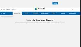 
							         Servicios en línea | MetLife								  
							    