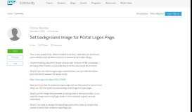 
							         Set background Image for Portal Logon Page. | SAP Blogs								  
							    