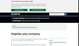 
							         Set up a private limited company: Register your company - GOV.UK								  
							    