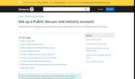 
							         Set up a ServiceOntario and ministry account | Ontario.ca								  
							    