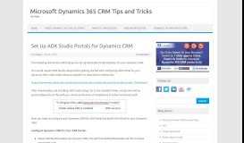 
							         Set Up ADX Studio Portals for Dynamics CRM | Microsoft Dynamics ...								  
							    