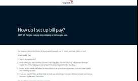 
							         Set Up Bill Pay | Support Center - Capital One								  
							    