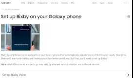 
							         Set up Bixby on your Galaxy phone - Samsung								  
							    