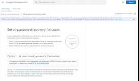 
							         Set up password recovery for users - G Suite Admin Help - Google Help								  
							    