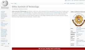 
							         Sethu Institute of Technology - Wikipedia								  
							    