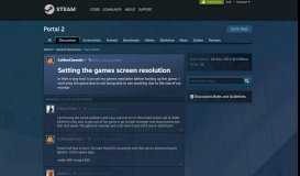 
							         Setting the games screen resolution :: Portal 2 Allgemeine Diskussionen								  
							    