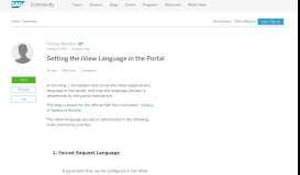 
							         Setting the iView Language in the Portal | SAP Blogs								  
							    