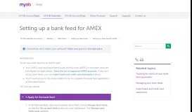 
							         Setting up a bank feed for AMEX - MYOB Essentials Accounting ...								  
							    