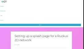 
							         Setting up a splash page for a Ruckus ZD network - Cucumber Tony								  
							    