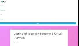 
							         Setting up a splash page for a Xirrus network - Cucumber Tony								  
							    