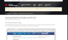 
							         Setting up Ansible on VirtualBox with NX-OSv - Red Hat Customer Portal								  
							    