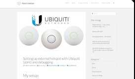 
							         Setting up external hotspot with Ubiquiti (ubnt) and debugging ...								  
							    