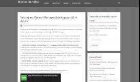 
							         Setting up Veeam Managed backup portal in Azure | Marius Sandbu								  
							    