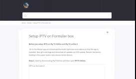 
							         Setup iPTV on Formuler box - GrooveHQ								  
							    