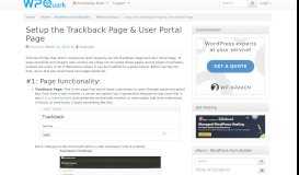 
							         Setup the Trackback Page & User Portal Page - Primary Setup								  
							    