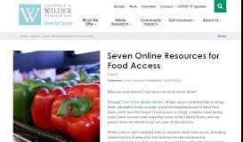 
							         Seven Online Resources for Food Access | Wilder Foundation								  
							    