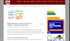 
							         SEVIS, SEVP Portal, OPT Cap Gap Date - Updates - H1B Lottery ...								  
							    