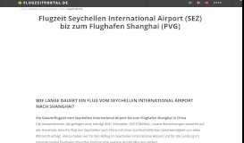 
							         (SEZ) biz zum Flughafen Shanghai (PVG) - FlugzeitPortal.de								  
							    