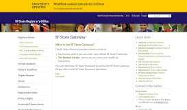 
							         SF State Gateway | SF State Registrar's Office								  
							    