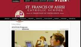 
							         SFA PLUS Program | St. Francis of Assisi Catholic School								  
							    