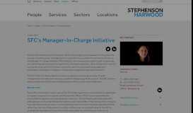 
							         SFC's Manager-In-Charge Initiative - Stephenson Harwood								  
							    