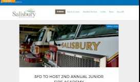 
							         SFD to Host 2nd Annual Junior Fire Academy - City of Salisbury MD								  
							    