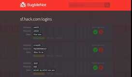 
							         sf.hack.com passwords - BugMeNot								  
							    