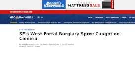 
							         SF's West Portal Burglary Spree Caught on Camera - NBC Bay Area								  
							    