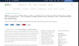 
							         SGS Launches 'The Sleep Group Solutions Study Club' Nationwide for ...								  
							    