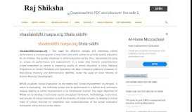 
							         shaalasiddhi.nuepa.org Shala siddhi - Rajasthan Shiksha								  
							    